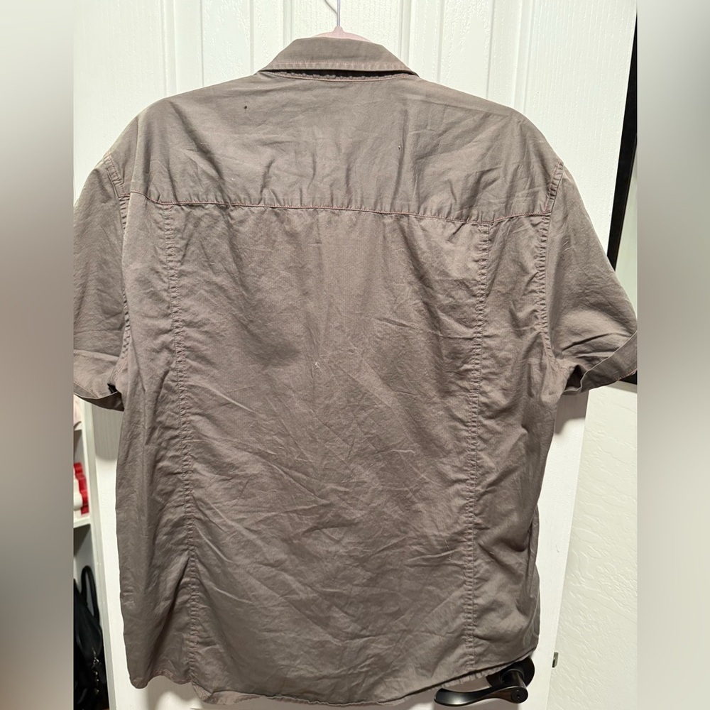 A|X Armani Exchange Short Sleeve Button-Down Shirt - Contrast Stitch - Size L - Picture 2 of 8
